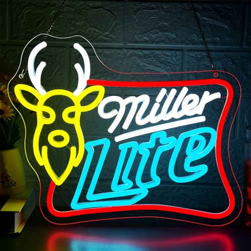 Beer Neon Sign for Wall Decor Beer Neon Light for Man Cave Dimmable Bar LED Light Up Sign for Home Bar Party Pub Bistro Store Restaurant Bedroom Birthday Gifts Wall Art Size14.7 * 11.8In(TWP108)