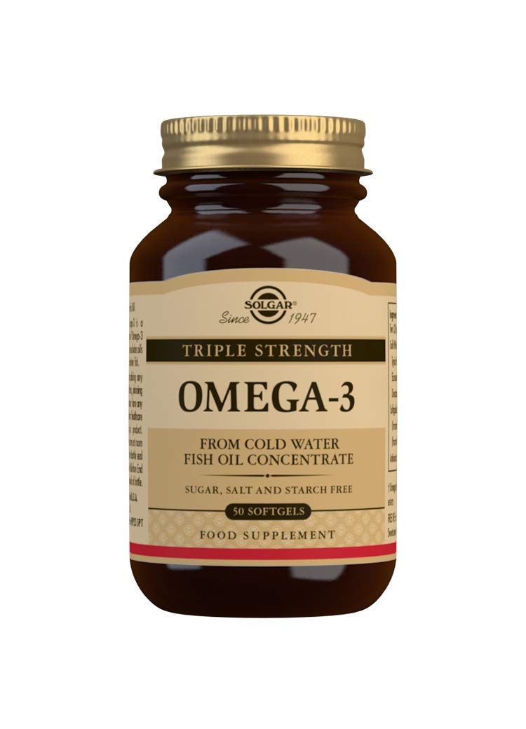 Solgar Omega3 de triple potencia 950 mg, 50 cápsulas blandas Apoya