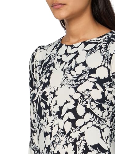Image of Tommy Hilfiger Women's 3 /4 Sleeve Crew Neck Double Ruffle Hem Jersey Shift Mini Dress