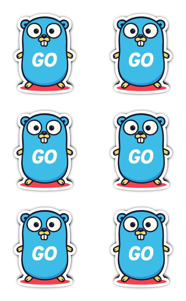 Havati Vibe Sticker. 6 X Go Gopher Nerd Stickers 50Mm For Programmer Laptop Notebook