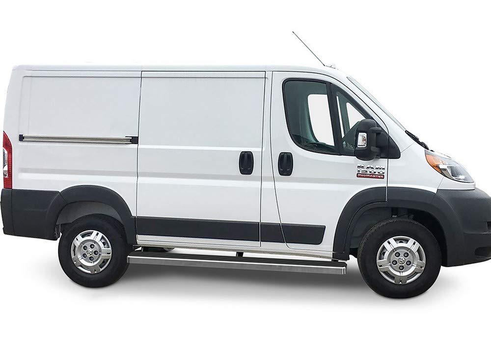 APS Running Boards (Nerf Bars Side Steps Step Bars) Compatible with Ram ProMaster 2014-2025 Full Size Van 118 inches Wheelbase 3 Door Only (Silver 5in 304 Stainless Steel)