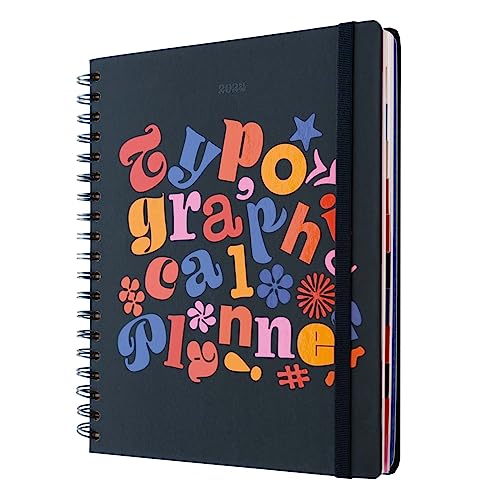 Grupo Erik Editores, S.l. - Agenda 2023/2024 Semana Vista Big Size 17 Meses Typographical Kokonote Negro Inglés En Oferta Kokonote Agenda 2023 2024 Semana Vista Big Size Typographical - Agenda Escritorio - Agenda Escolar 2023 2024 │ Agenda Semana Vista 17 Meses - Agenda Semanal - Papelería Bonita