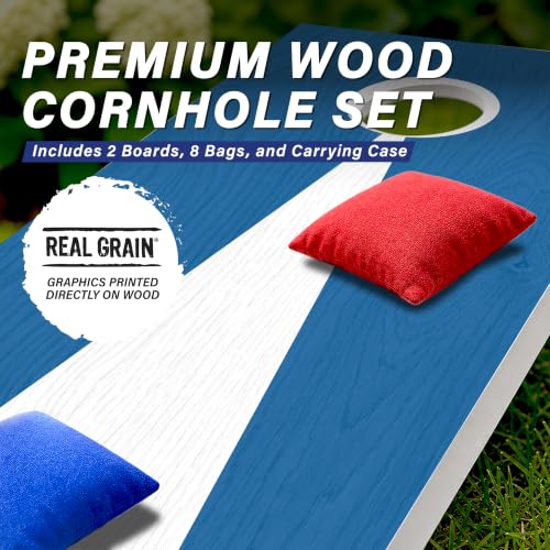 Image of GoSports 4 x 2 ft Regulation Size Wood Cornhole Boards - 10 Vintage Wood Designs (Choose Your Style)