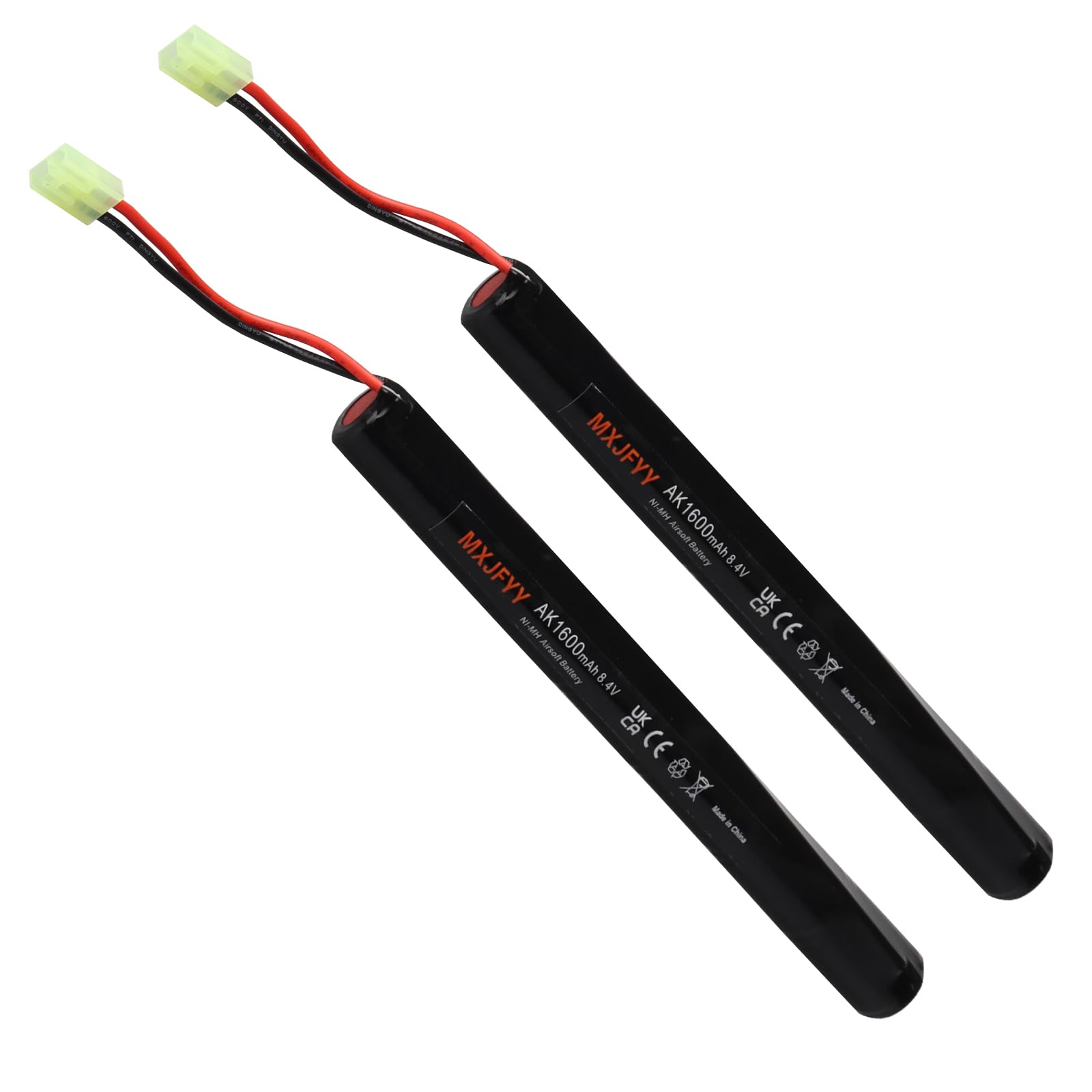 2 pezzi 8,4 V 1600 mAh batteria ricaricabile Airsoft, batteria NiMH 2/3 A per pistole Airsoft RPK PKM G36C AK47 MP5K modelli