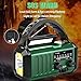 Emergency Weather Radio 20000mAh NOAA/AM/FM with 74000mWh USB/Solar/Hand Crank Charging, Battery Operated, SOS Alarm & Flashlight for Indoor/Outdoor Emergencies (Green)