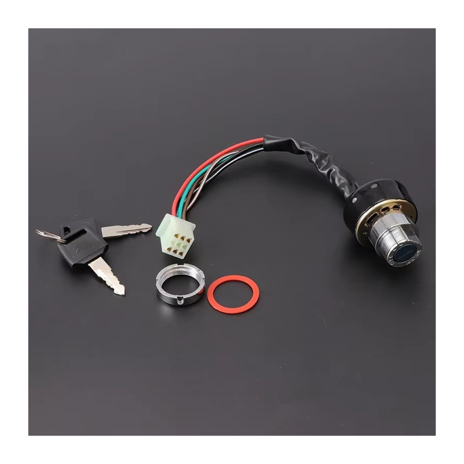 para Suz&uki Interruptor Encendido Scooter ATV Motocross Karts Coche Motocicleta 3 Posiciones 6 Cables con 2 Llaves Interruptor Encendido Motocicleta