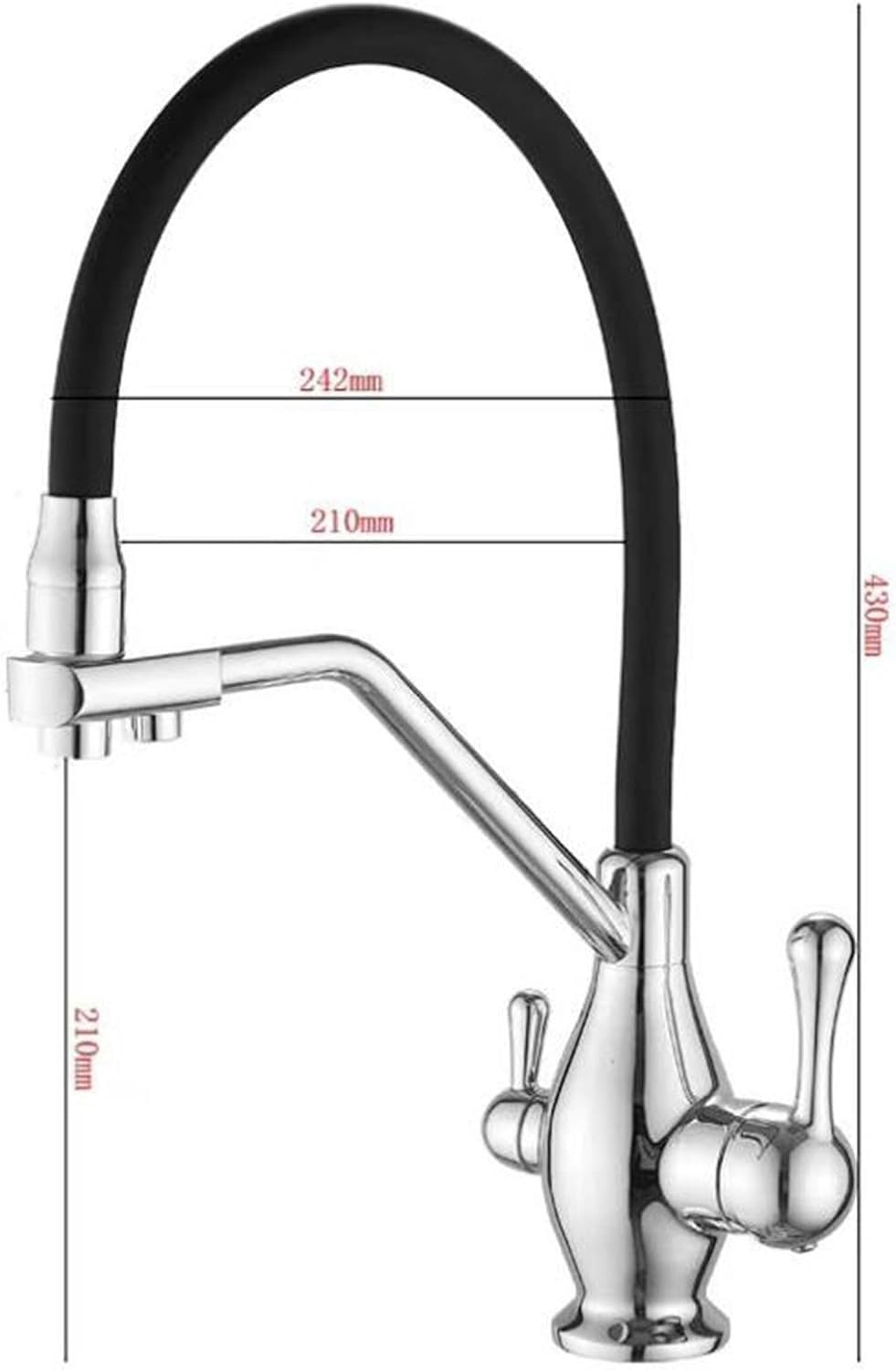 Rubinetto con filtro dell'acqua a 3 vie in ottone miscelatore multifunzionale da cucina rubinetto per acqua potabile grigio - Migliora la qualità dell'acqua e la convenienza per uso domestico