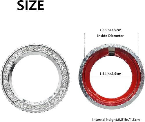 Miniatura 8 de Accesorios brillantes para automóvil para aire acondicionado, perillas de aire acondicionado, tapas decorativas de cristal para control de aire