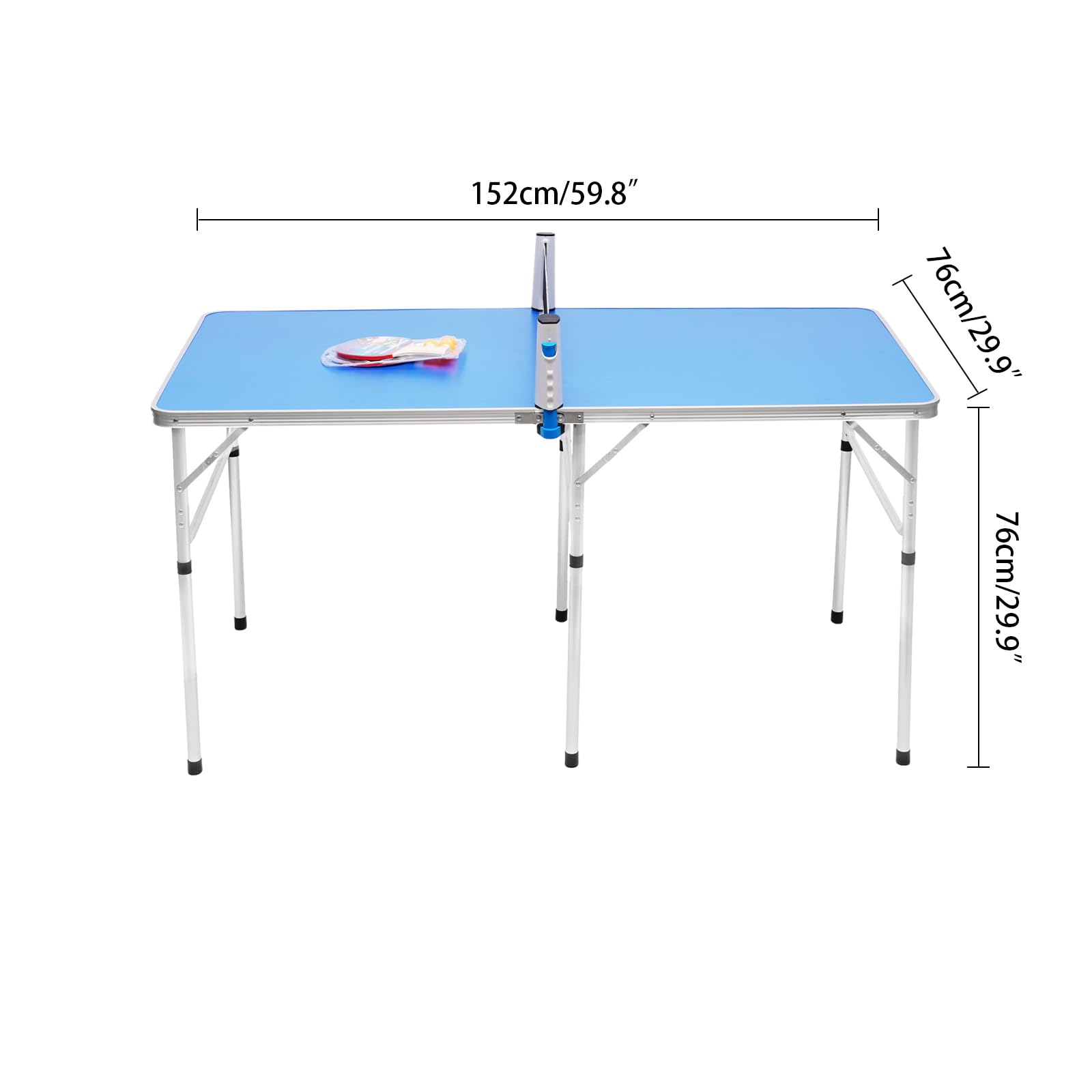 Ping Pong Table Foldable Table Tennis Game Set with Tennis Paddles Balls Table Tennis Net for Indoor Outdoor