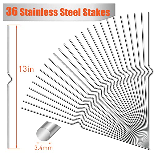 Heavy Duty Metal Wire Stakes for Garden Lawn Signs - 36 Pack 13'' Alternative to H Frame for Corrugated Plastic Yard Sign Holder - Image 4