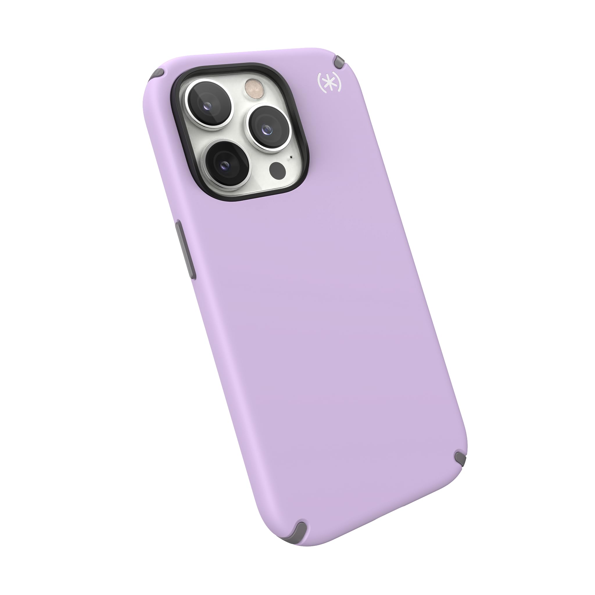 Speck iPhone 14 Pro Case - Drop Protection, Scratch Resistant, Built for MagSafe Slim Phone Case for 6.1 Inch iPhones 14 Pro - Anti-Fade Case - Presidio2 - Spring Purple/Cloudy Grey/White