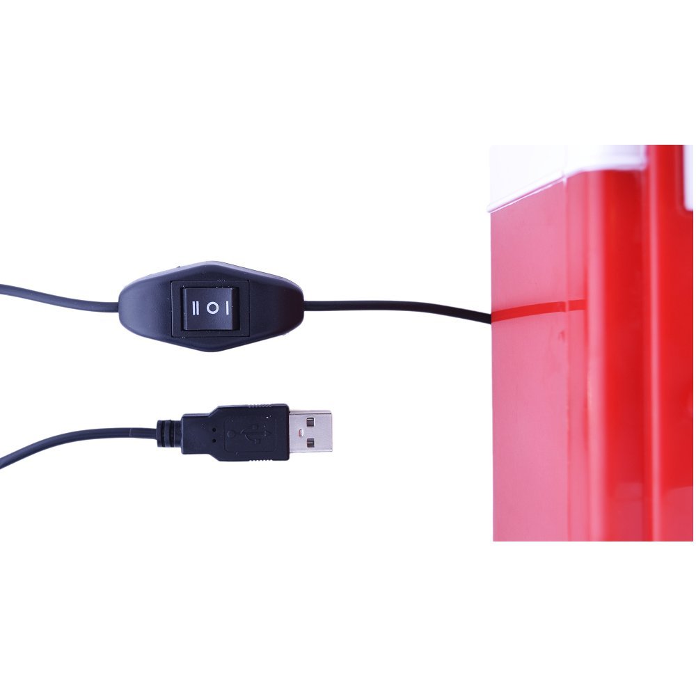 REY Mini Nevera USB Refrigerador Calentador Pequeño Frigorífico para Lata Color Rojo/Blanco
