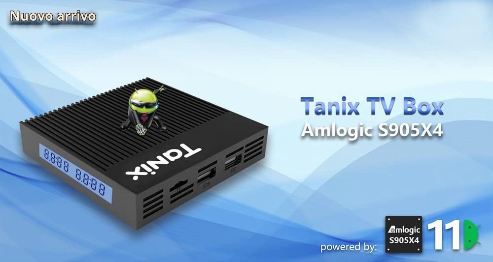 Tanix X4 Android TV Box – Amlogic S905X4 Cortex-A55, 4 GB RAM 64 GB di memoria, Android 11, Gigabit Ethernet e USB 3.0, lettore multimediale 8K 4K HDR10