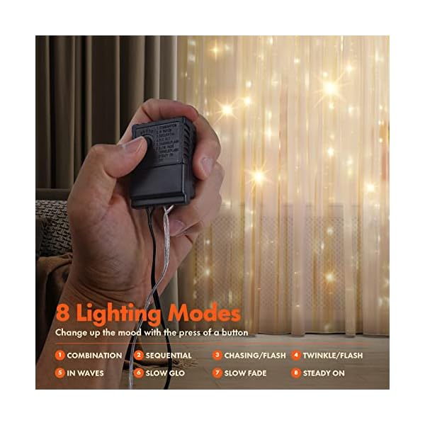 Twinkle star 300 led window curtain string light for christmas wedding party home garden bedroom outdoor indoor wall decoration - image 5