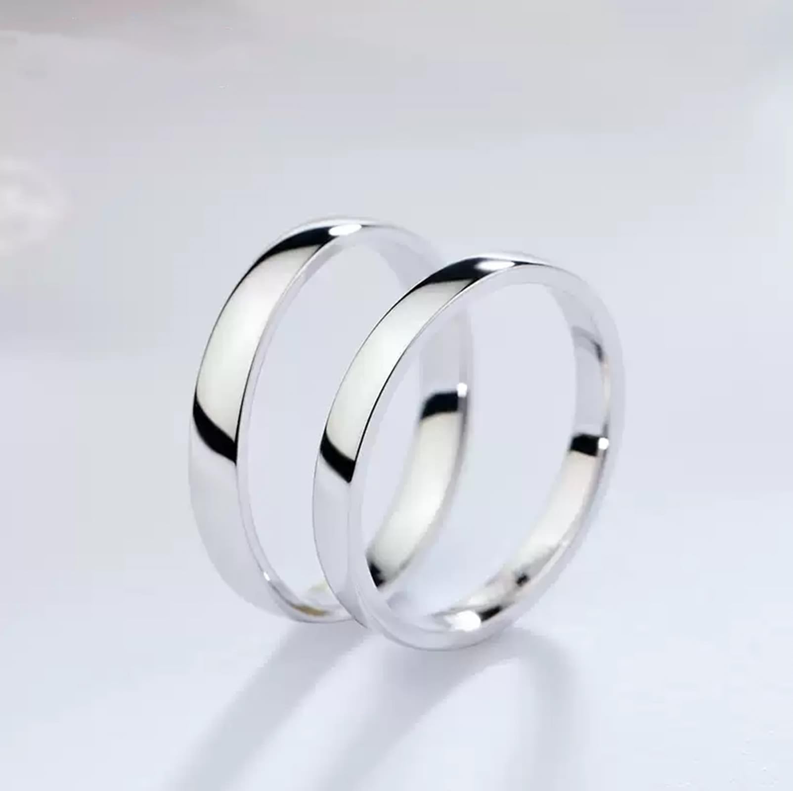 KnSam Gioiello in vero oro bianco PT950/9 K/14 K/18 K, anello di fidanzamento classico, in oro bianco 18/14/9 carati, misura 47-70
