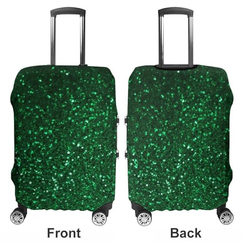 Green Sequin Sparkle Printed Luggage Cover Protector, Fits 18-32 Inch Luggage3