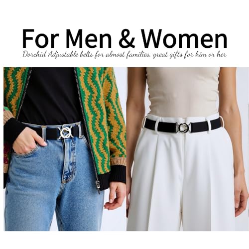 Adjustable Stretch Belt No Show Flat Buckle Women Belts for Dresses Jeans Pants Casual Belts Fits waist upto 50 Inch2