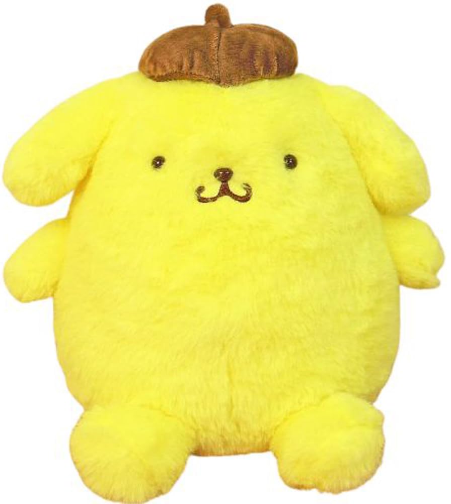 Sanrio Pompompurin Fluffy Plush Stuffed Toy 8.3in Yellow Purin Japan