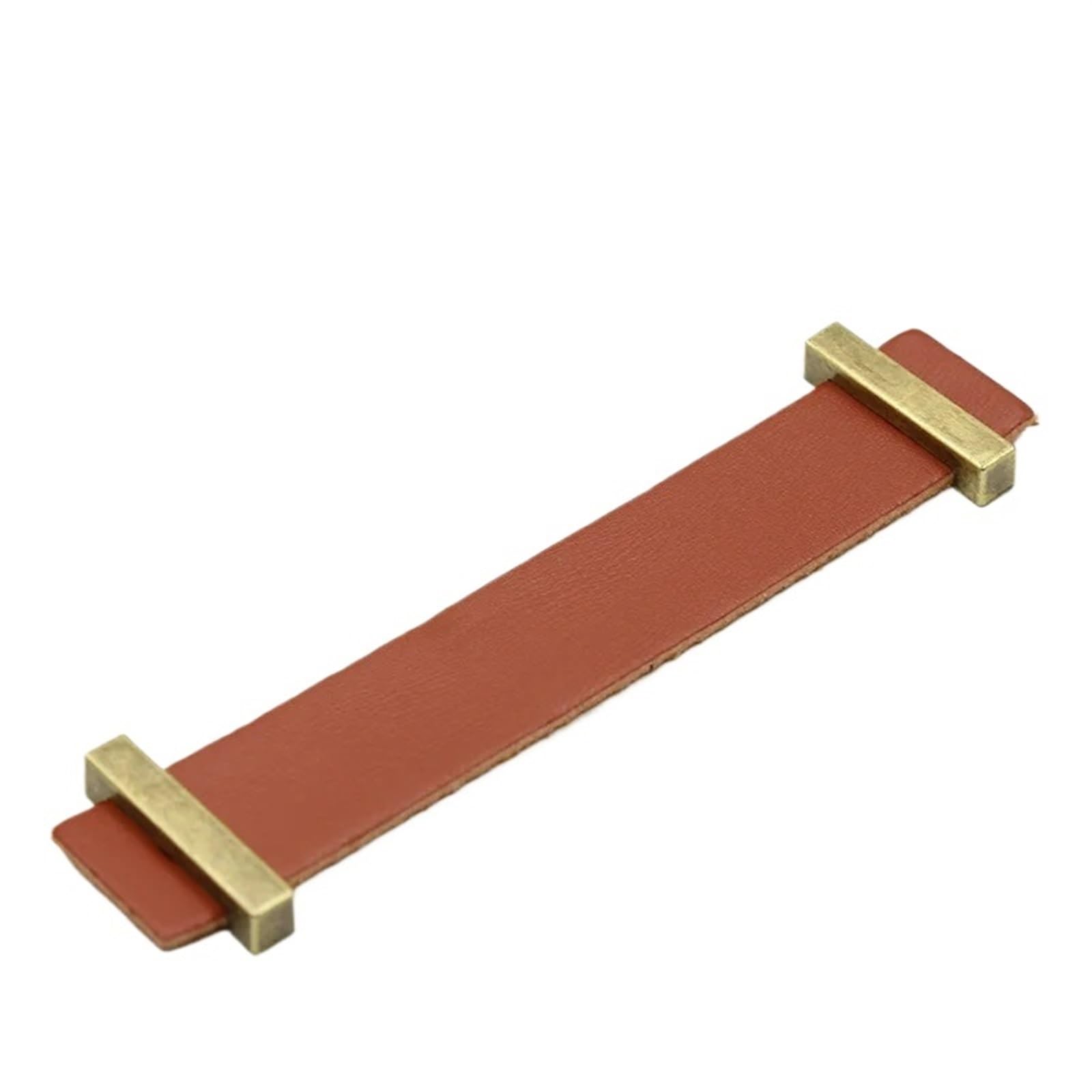 Cqahdsevf Light Brown Leather Drawer Pulls, Leather Zinc Alloy Handles Cabinet Drawer Wardrobe Multicolor Multiple Sizes(,128Mm)