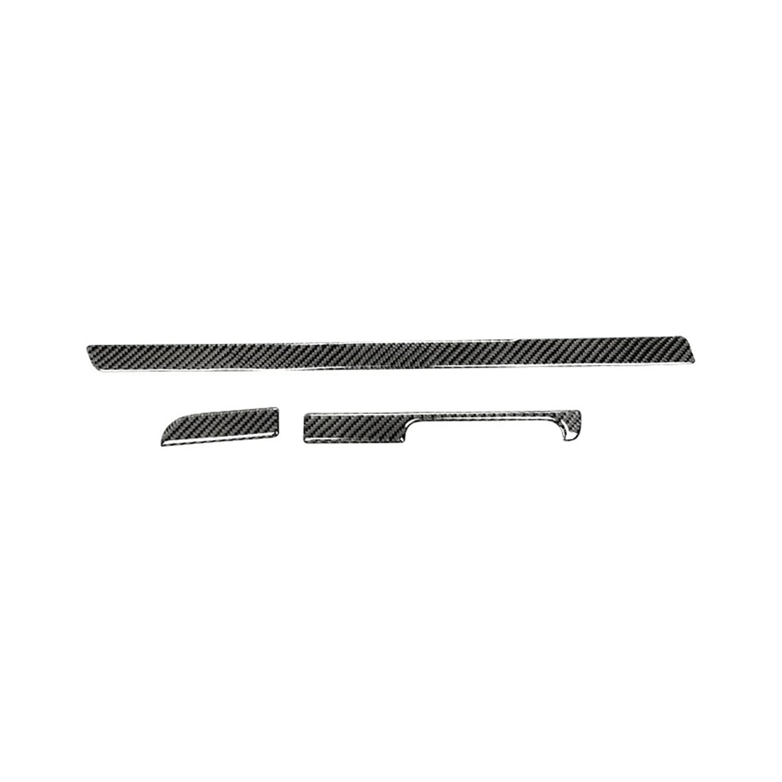 Car Interior Moulding Trim for VW for Scirocco R 2009-2016 Carbon Fiber Internal Cover Stickers Co-Pilot Dashboard Trim Car Styling Interior Accessories(Black(RHD))