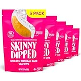 SkinnyDipped Birthday Cake Cashews, Healthy Snack, Plant Protein, Gluten Free, 3.5 oz Resealable Bags, Pack of 5