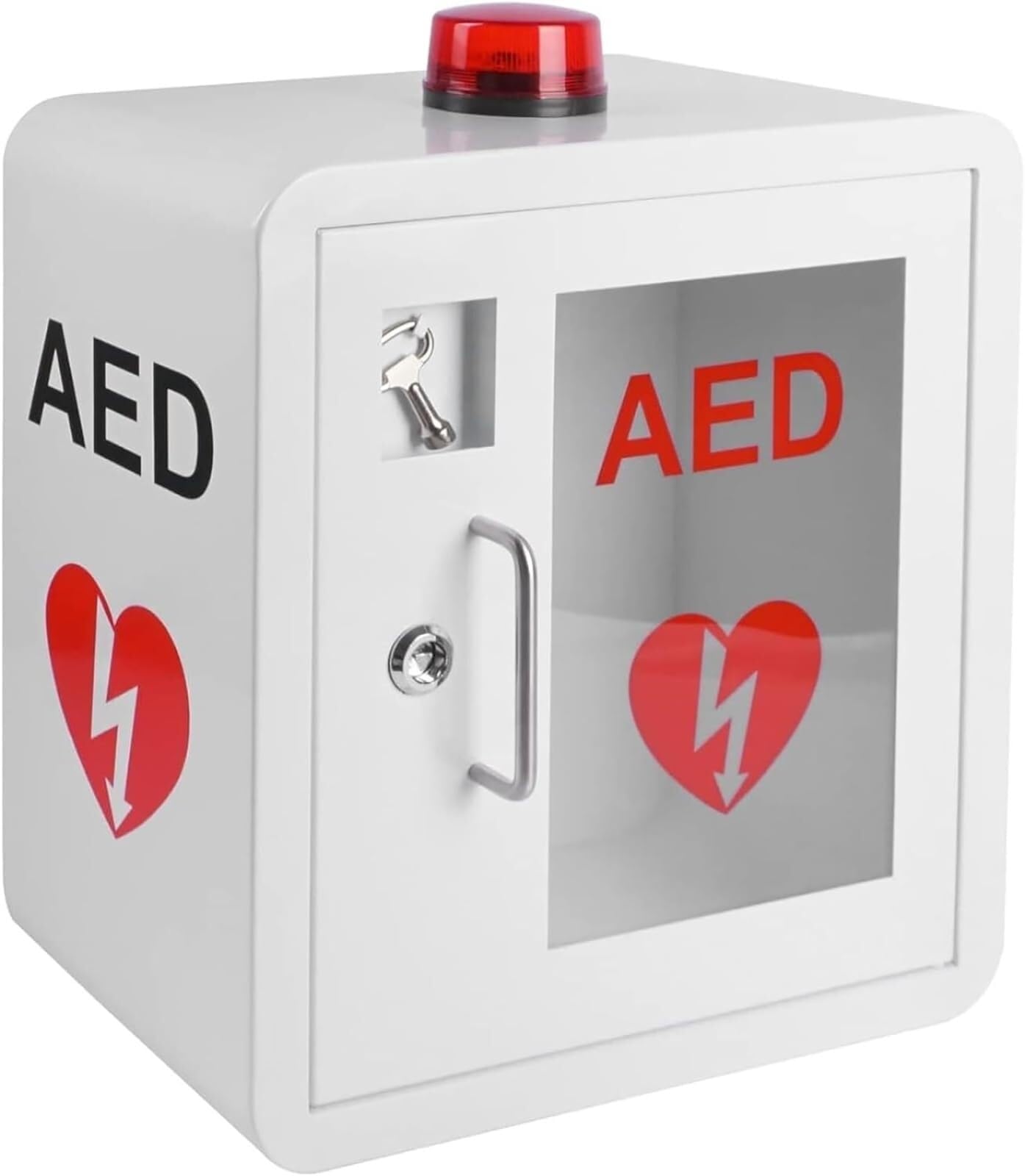 AED-Schrank, AED-Defibrillator-Wandaufbewahrungsschrank, mit Alarm-Notblitzlicht, Sicherheits-Erste-Hilfe-Gruppe, passend für alle Herzwissenschaften, AED-Defibrillator