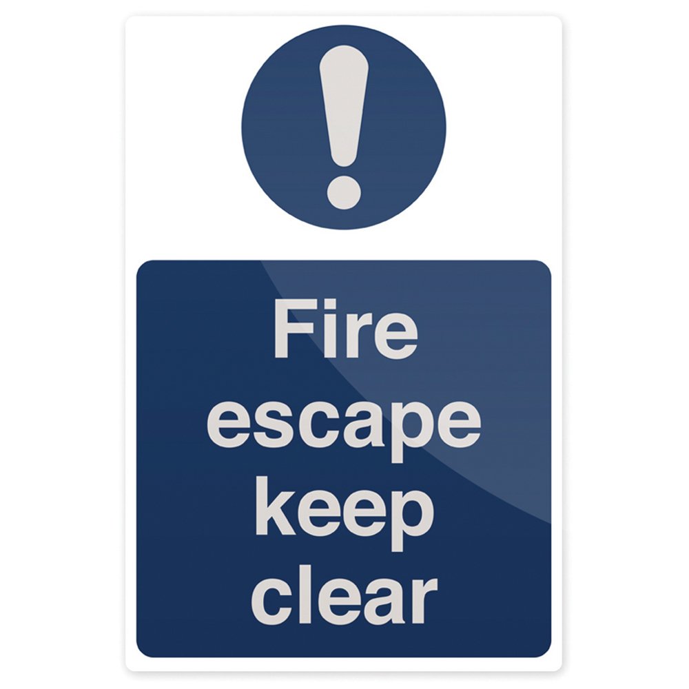 Fixman 896791 Rigid Fire Escape Keep Clear Sign 200 x 300mm