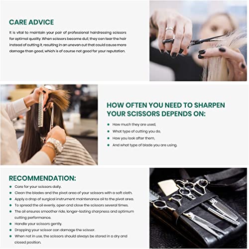 Blizzard Professional Hair Cutting Scissors – 5 Inch Vg10 Cobalt Haircut Shears With Razor Sharp Blades - Matt Finish Barber Hairdressing Travel Case For Salons & Home Use #TOP3