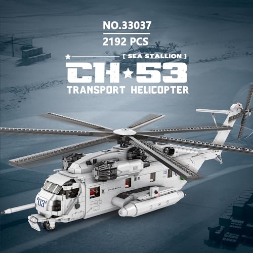 Reobrix 33037 CH-53E Super Hengst Transport Hubschrauber Bausteine Set, 2192 PCS Flugzeug Modell Bausätze, pädagogische Spielzeug Geschenke für Kind und Erwachsene