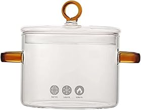 STOBAZA Panela De Vidro Panela De Vidro Transparente Panelas De Ensopado Tampa Panelas De Vidro Transparente Panelas De Vidro Para Fogão Panela De Ensopado De Vidro Potpourri Panela