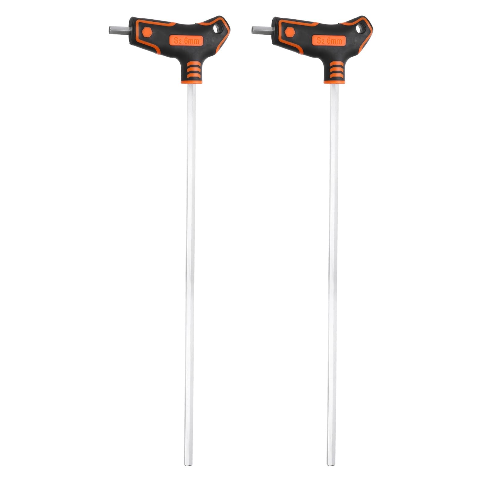 QUARKZMAN 2 Pcs Llave Hexagonal De Extremo Plano Con Mango En T 6mm Métrico | Acero S2, Brazo Extra Largo, Herramienta De Reparación, Llave En T, Llave Hexagonal