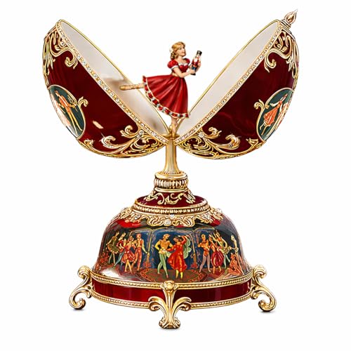 The Bradford Exchange Nutcracker Ballet Musical Egg Faberge-Style Heirloom Porcelain with Gold Accents