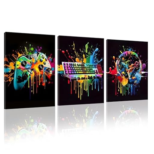 KiKiHong Set de 3 Posters para Pared con Marco,Cuadros Gaming Cuadro Gamer Habitacion para Decoración de Sala de Juegos,Dormitorio o Salón (30x40cm) | Ya disponible en tu tienda friki favorita! En mundofriki.es!