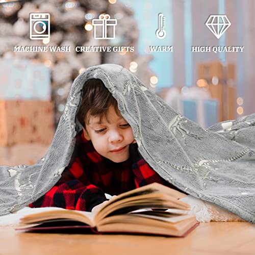 Image of Gitrat Soft Blanket Dinosaur Fleece Blankets Kids Dinosaur Gifts for Boys 60 inchx80 inch