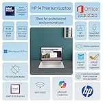 HP 14" Laptop Ultrabook 2026 Business Student Computer with MS Office & Copilot AI, Intel CPU Upto 2.8GHz, 8GB RAM, 628GB Storage (128GB SSD+500GB Ext), Wi-Fi 6, MarxsolAccessory, Win 11 Pro, RoseGold - Image 2