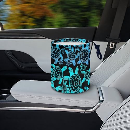 Image of Sea Turtle Car Garbage Can Mini Car Trash Bin Hanging Headrest with Adjustable Buttons Multipurpose Cars Organizer