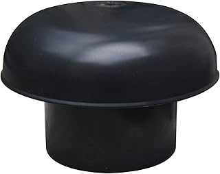 FIRST PLAST CDV100A Chapeau de ventilation Tête d'ésaleur, noir, diamètre 100 mm