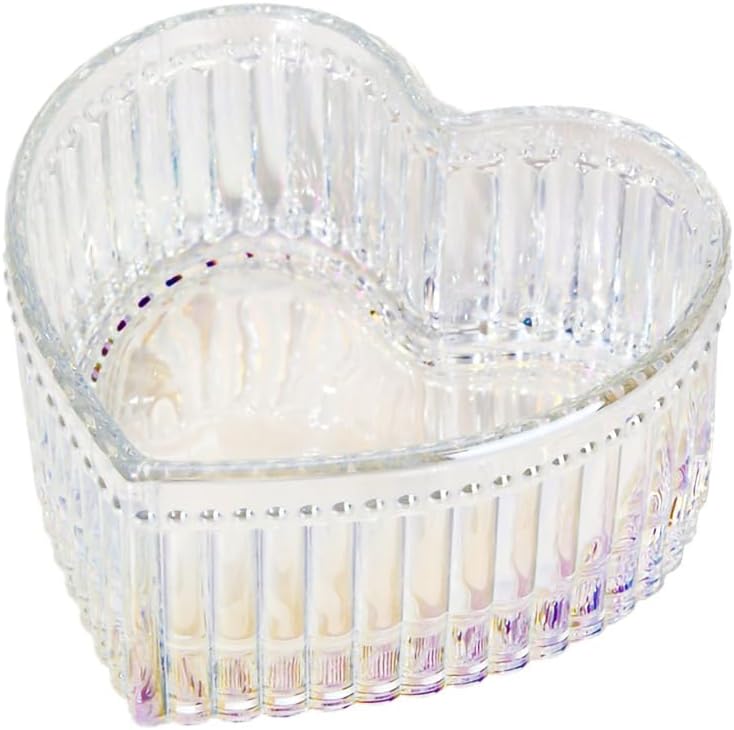 WAIT FLY Glass Heart-shaped Candy & Dessert Bowl - Fruit Bowl & Ring Holder - Wedding Party Decor - Gray - 5 OZ