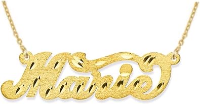 Personalized Satin Finish Diamond Cut 