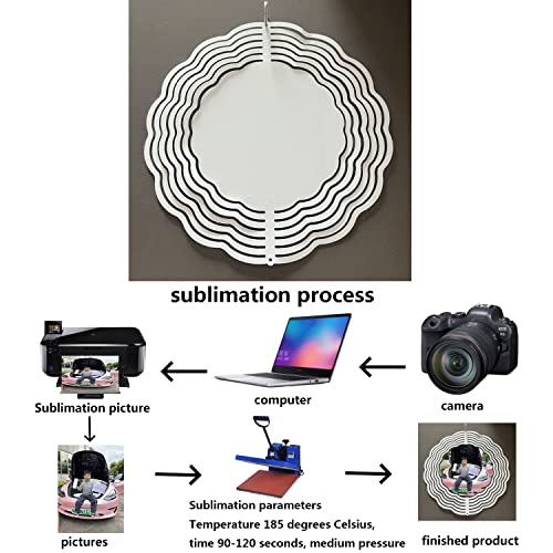 5 Pcs 10 Inch Sublimation Wind Spinner Blanks Round Sublimation Blanks Products Stainless Steel Metal Indoor Outdoor Garden Decoration For Heat Press Transfer Sublimation Blank Gift #TOP1