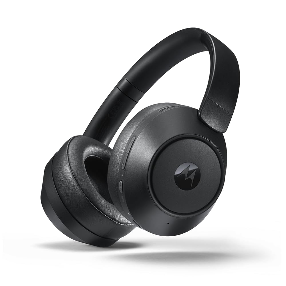 Motorola Sound - Moto XT800 ANC, cuffie wireless con accoppiamento rapido, audio surround, 60 ore di riproduzione continua, cancellazione del rumore, nero
