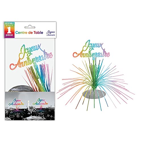 SV SURPRISEZ-VOUS - Centre DE Table Anniversaire Multicolore