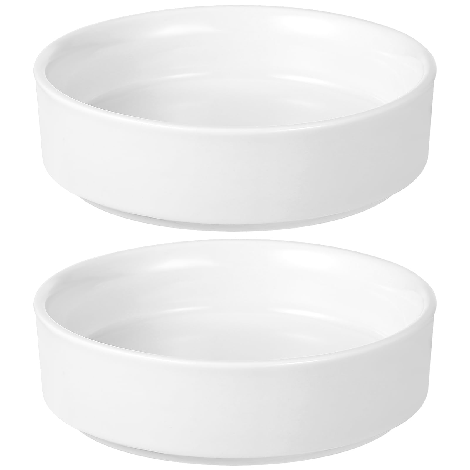 2 Pcs Brazilian Wood Potted Plants Ceramic Tray Holder for Indoor Desktop Decoration, 10 Inch Plant Saucers for Drip and Water Catcher