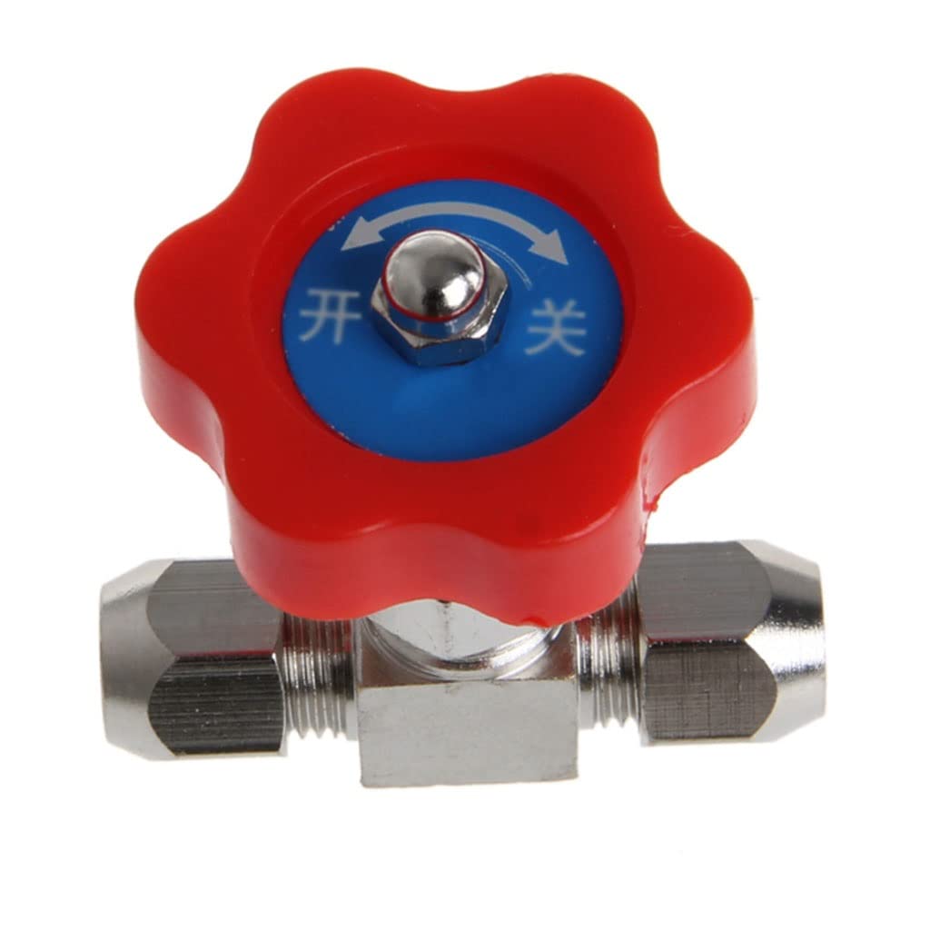 Zawór zwrotny iglicowy Zawór iglicowy, średnica zewnętrzna 6mm/8mm/10mm Trwała rurka Zawór iglicowy z niklowanego mosiądzu, 1szt(6mm)