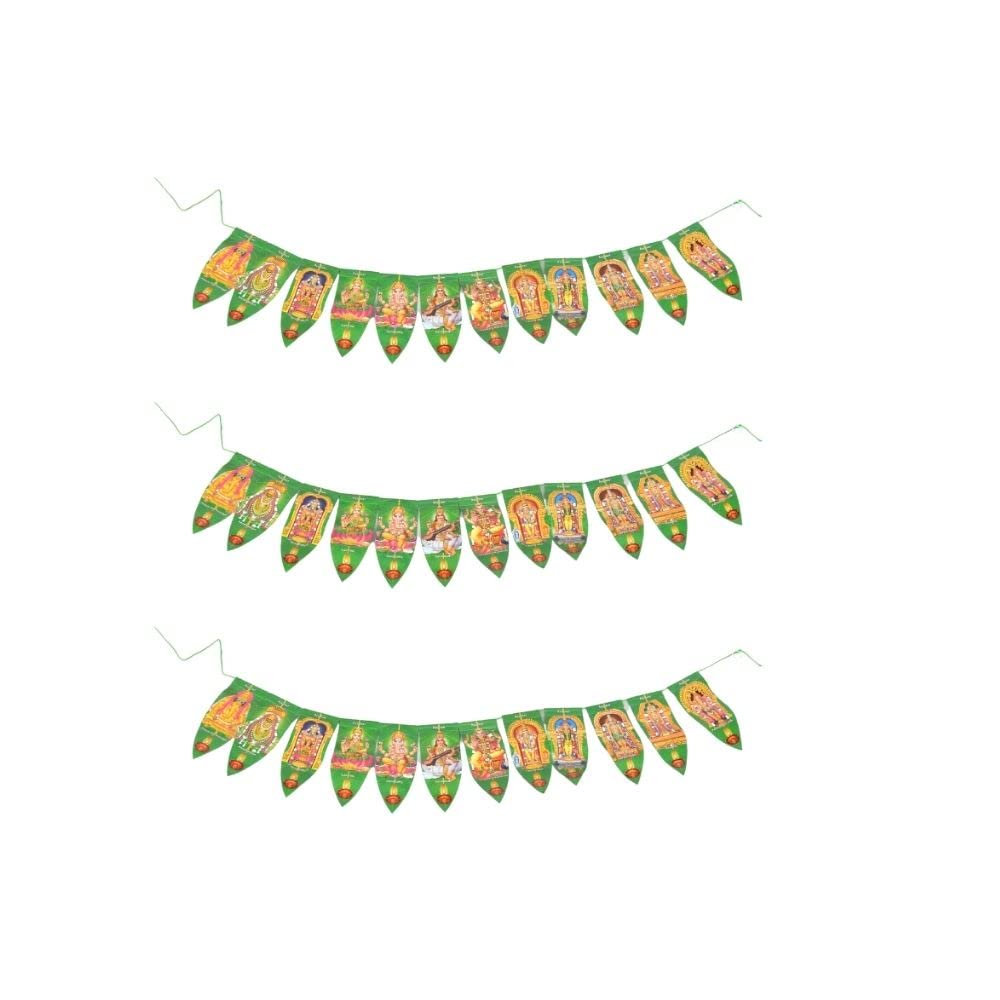 Mango God Leaf Toran for Door Entrance | Mamidi Thoranam for Main Door | Haldi Decoration Items for Marriage | Mango Leaves for Pooja (Mango Thoranam God Photo - Model 1, Free Size Pack of 3) (B0CW5ZKN32) Amazon Price History, Amazon Price Tracker