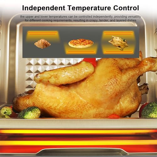 Generico Forno di convezione 40L, Minino Elettrico 1500W con Temp Regolabile 90-230C, 60 Min Timer, Pulizia di Pulizia Griglia a Vapore per la casa della Cucina