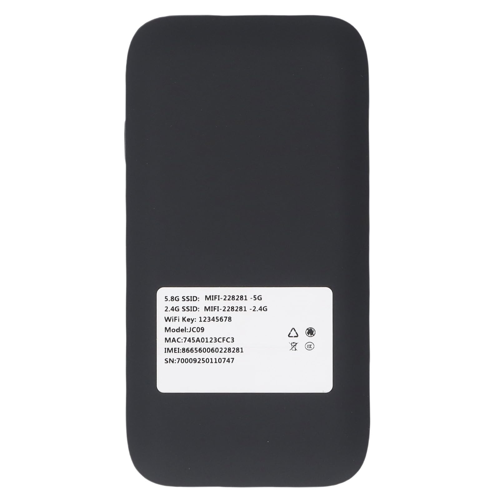 5G Mobiler Hotspot WiFi 6 mit 7100 MAh, IP67-Reiserouter für 16 Geräte, Dualband-Wireless-SIM-Kartenmodem (N41/N78/B1/B3) (Black)