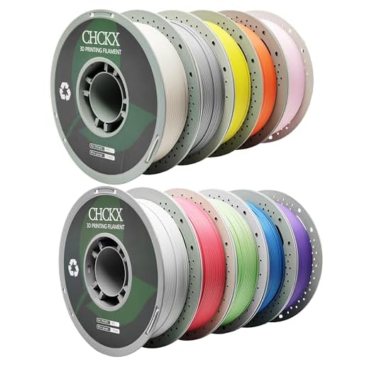 CHCKX Matte PETG 3D Printer Filament, 10Rolls,Dimensional Accuracy +/- 0.03 mm, 1kg Spool(2.2lbs), 1.75 mm Fit for Most 3D Printers, White+Red+Green+Blue+Purple+Skin+Silver+Yellow+Orange+Pink