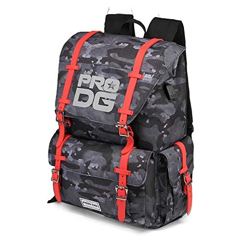 PRODG Redblack-Mochila Gear, Gris con Puerto USB Cover