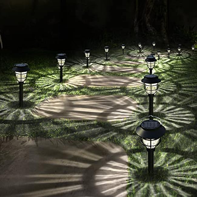 10 Pack Solar Pathway Lights Warm White LED